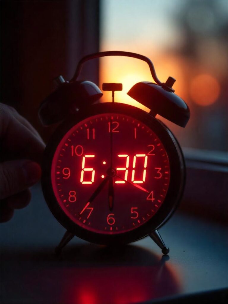 mindset-A close-up of an alarm clock showing 630 AM
