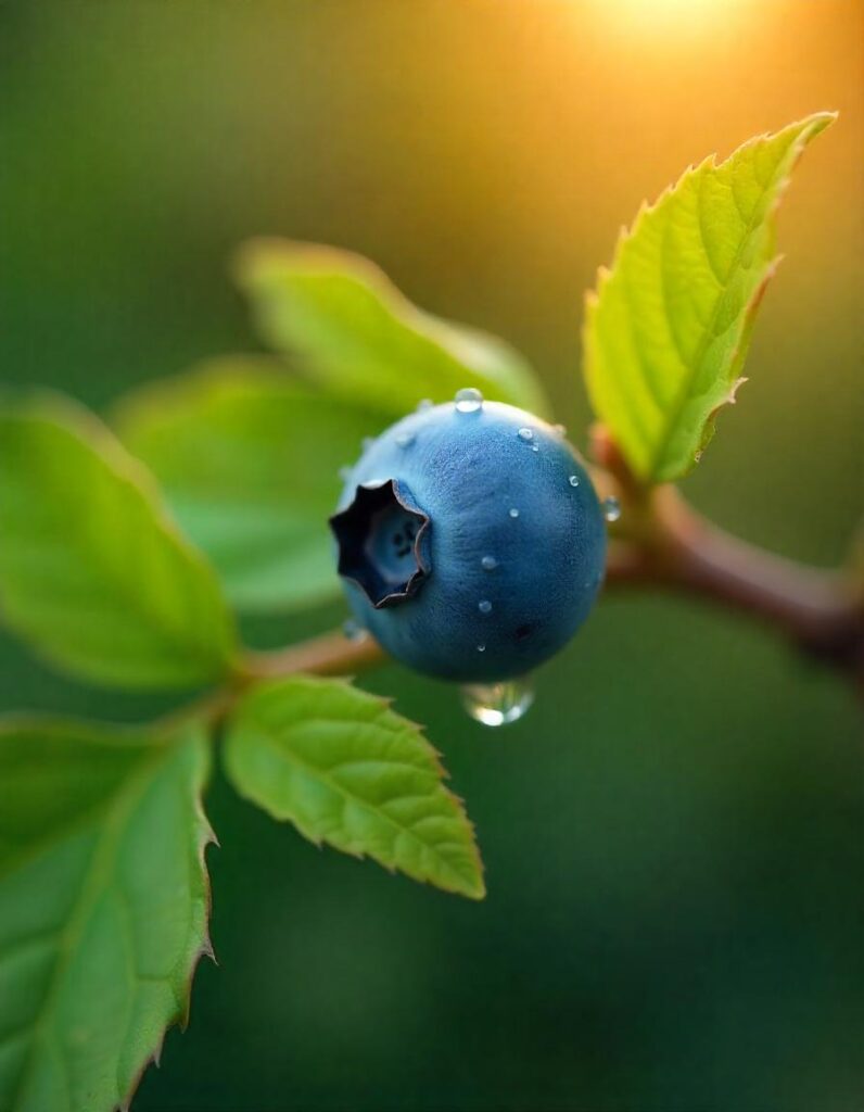 mindset-Close-up of a single blueberry on a palm
