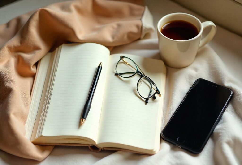 mindset-Flat-lay of a simple morning routine